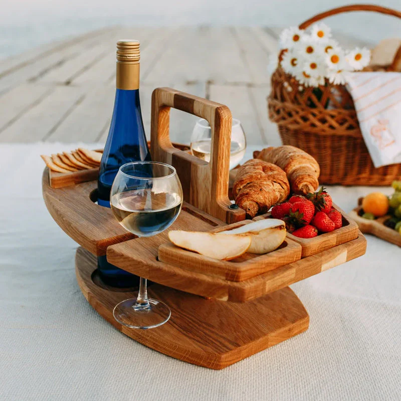 Table à Vin Portable Bois Compact Élégant Pique Nique – Image 8