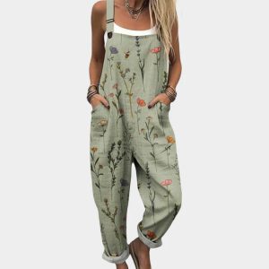 Salopette Femme Fleurie Confort S à 5XL pour l'Été