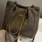 Sac bandoulière femme velours côtelé élégant quotidien