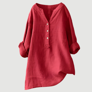 Blouse femme lin fluide manches retroussables confort