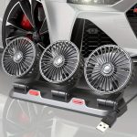 Ventilateur Voiture 3 Têtes 360° Silencieux USB 12V