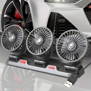 Ventilateur Voiture 3 Têtes 360° Silencieux USB 12V