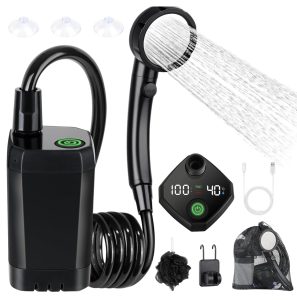 Douche camping électrique portable batterie 6000mAh filtre purification extérieur