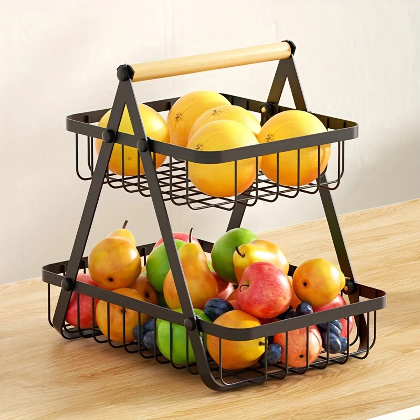 Corbeille à fruits 3 niveaux métal Rangement cuisine – Image 6