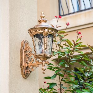 Lanterne murale extérieur vintage verre aluminium lumière jardin terrasse