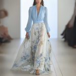 Robe longue fleurie femme style chic été
