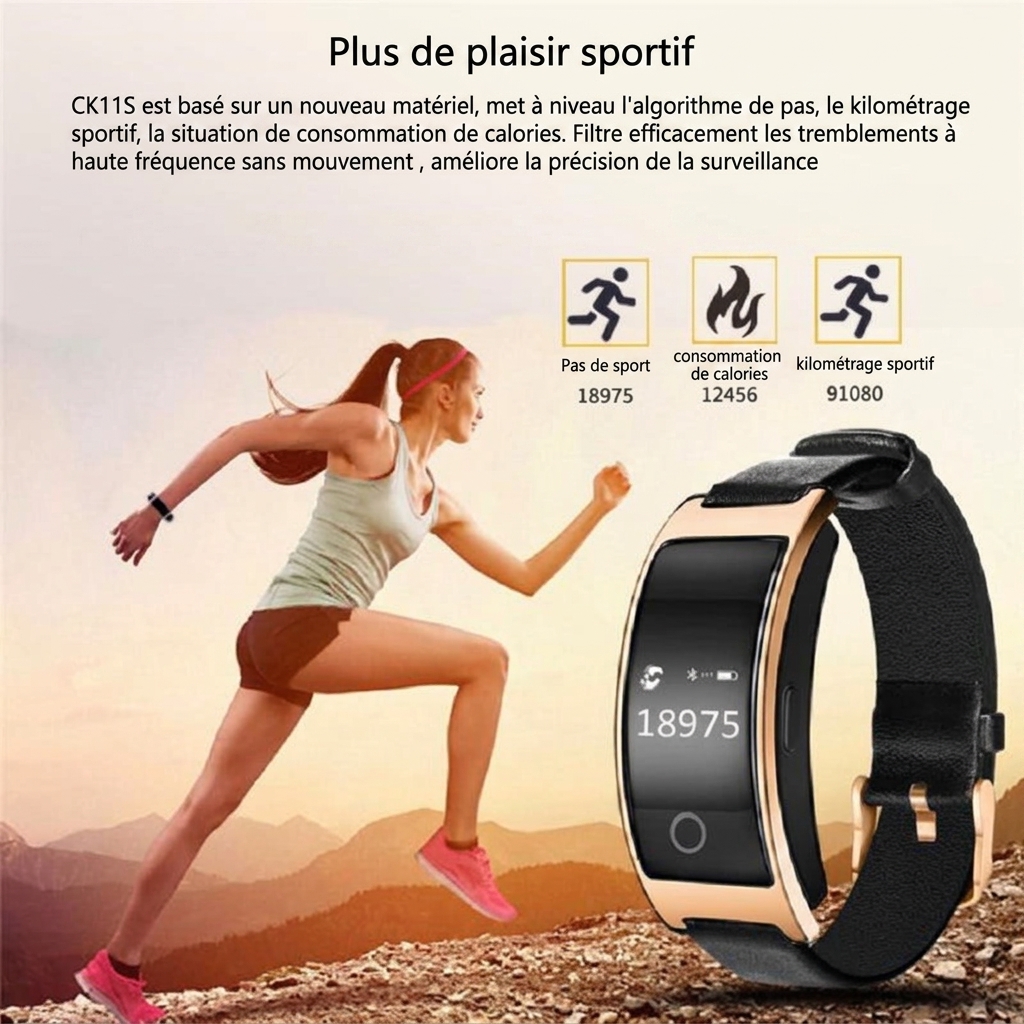 Bracelet Connecté Tensiomètre Poignet Fréquence Cardiaque IP67 – Image 4