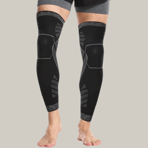 Manchon compression genou long jambe sport randonnée stabilisation articulaire