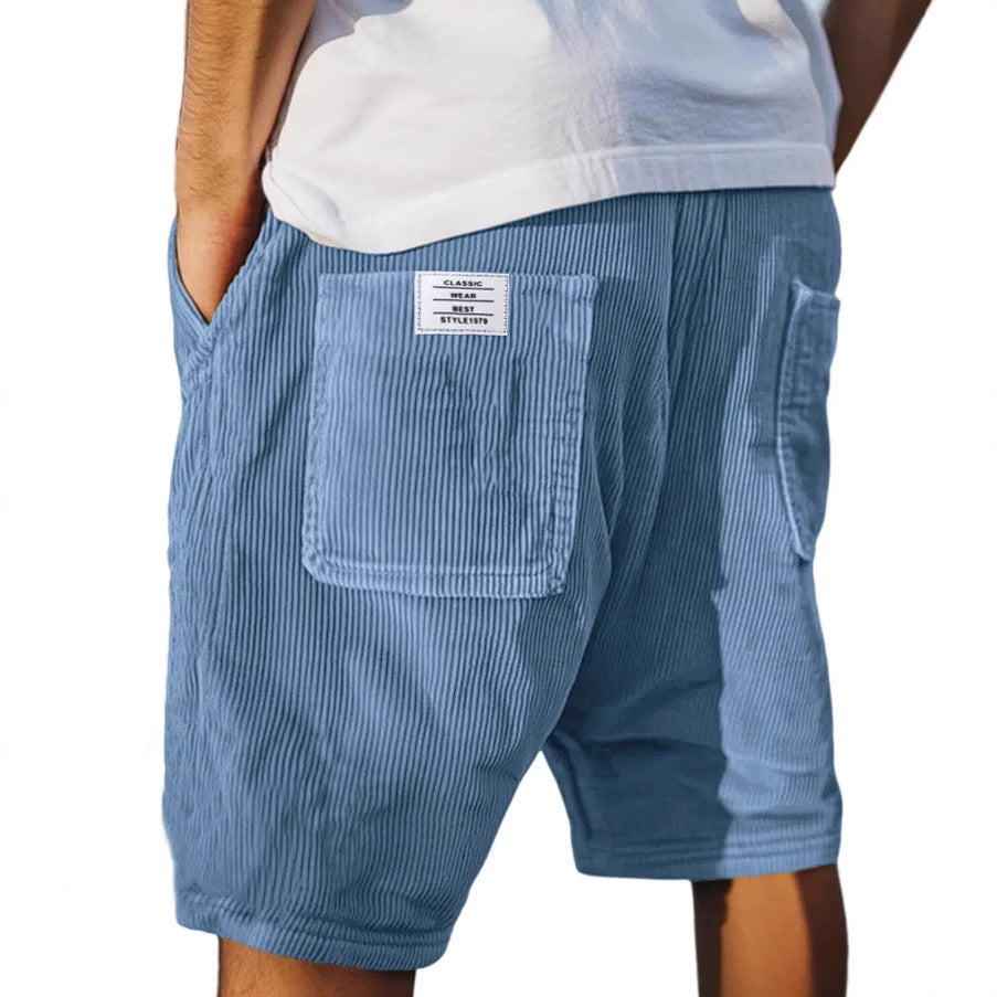 Short Cargo Homme Velours Côtelé – Taille Élastique – Image 4