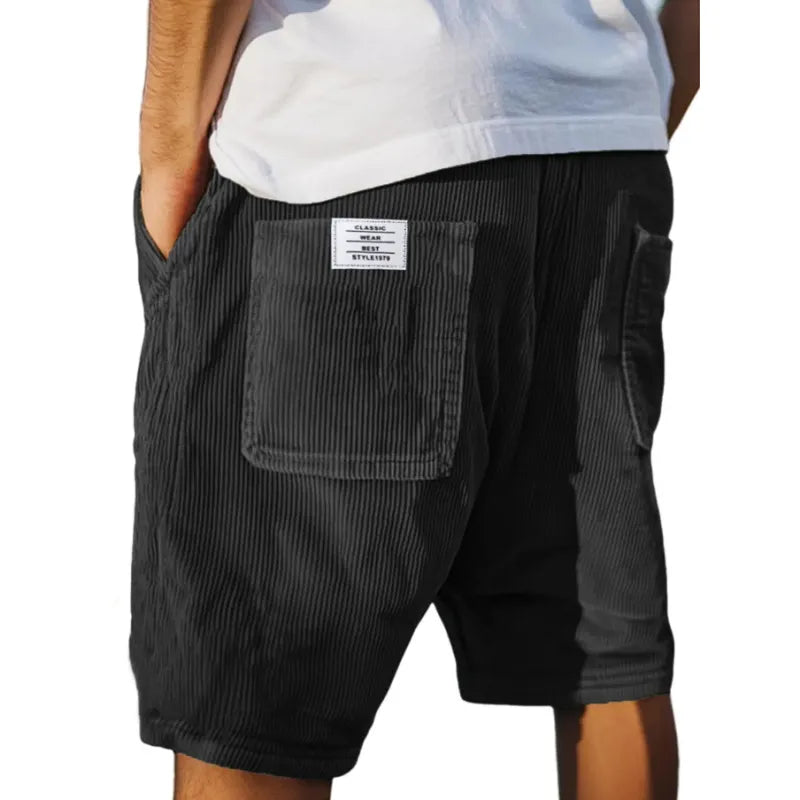 Short Cargo Homme Velours Côtelé – Taille Élastique – Image 6