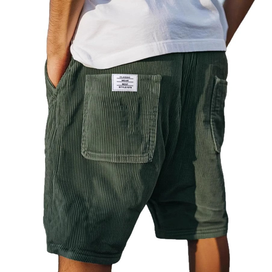 Short Cargo Homme Velours Côtelé – Taille Élastique – Image 7