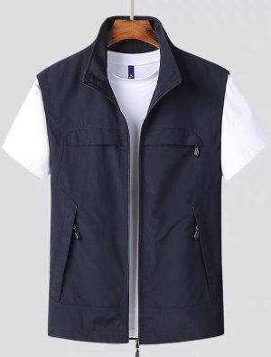 Veste sans manches homme rapide séchage multi-usages
