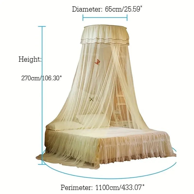 Moustiquaire de lit dôme avec papillons lumineux pour chambre – Image 8
