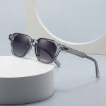 Lunettes soleil octogonales polarisées UV400 monture transparente tendance unisexe