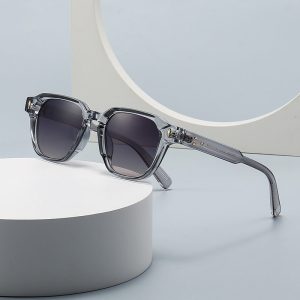 Lunettes soleil octogonales polarisées UV400 monture transparente tendance unisexe