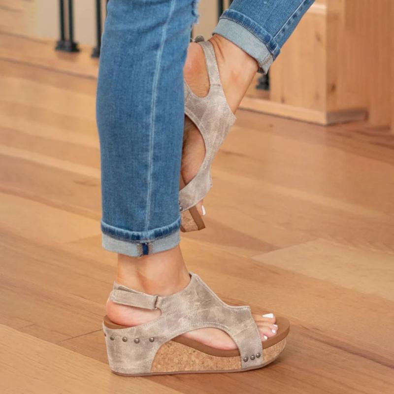 Sandales Confort Femme Cuir Semelle Orthopédique Ajustable – Image 4