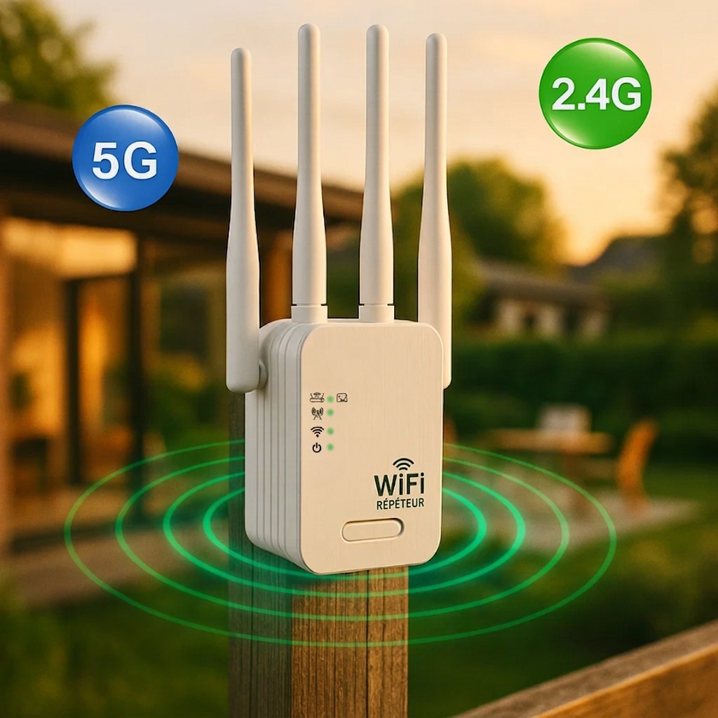 Amplificateur WiFi Extérieur Anti-Zone Blanche Jardin Maison