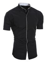 Chemise homme décontractée col montant été