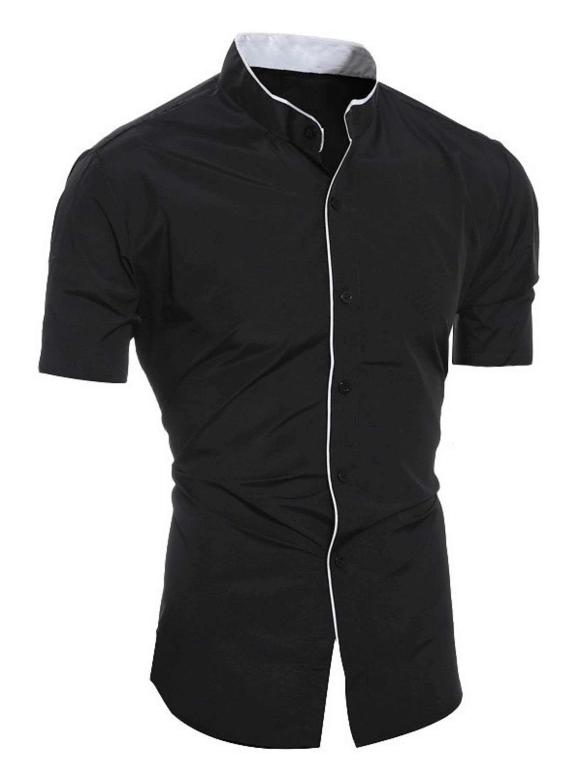 Chemise homme décontractée col montant été