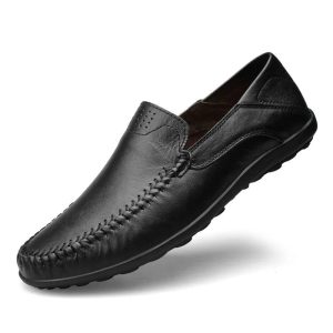 Mocassins Cuir Véritable Homme Élégance Confortable Polyvalent