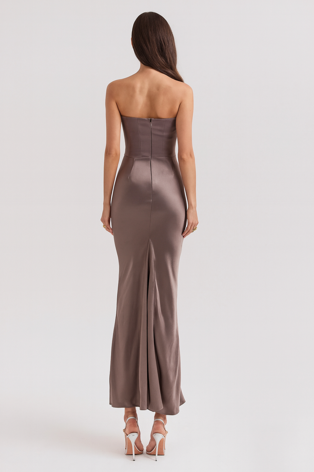 Robe de Soirée Longue Bustier Drapée – Femme – Image 9