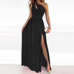 Robe de soirée asymétrique femme élégante cérémonie