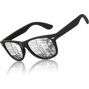 Monture noire mate _ Verres argentés miroir