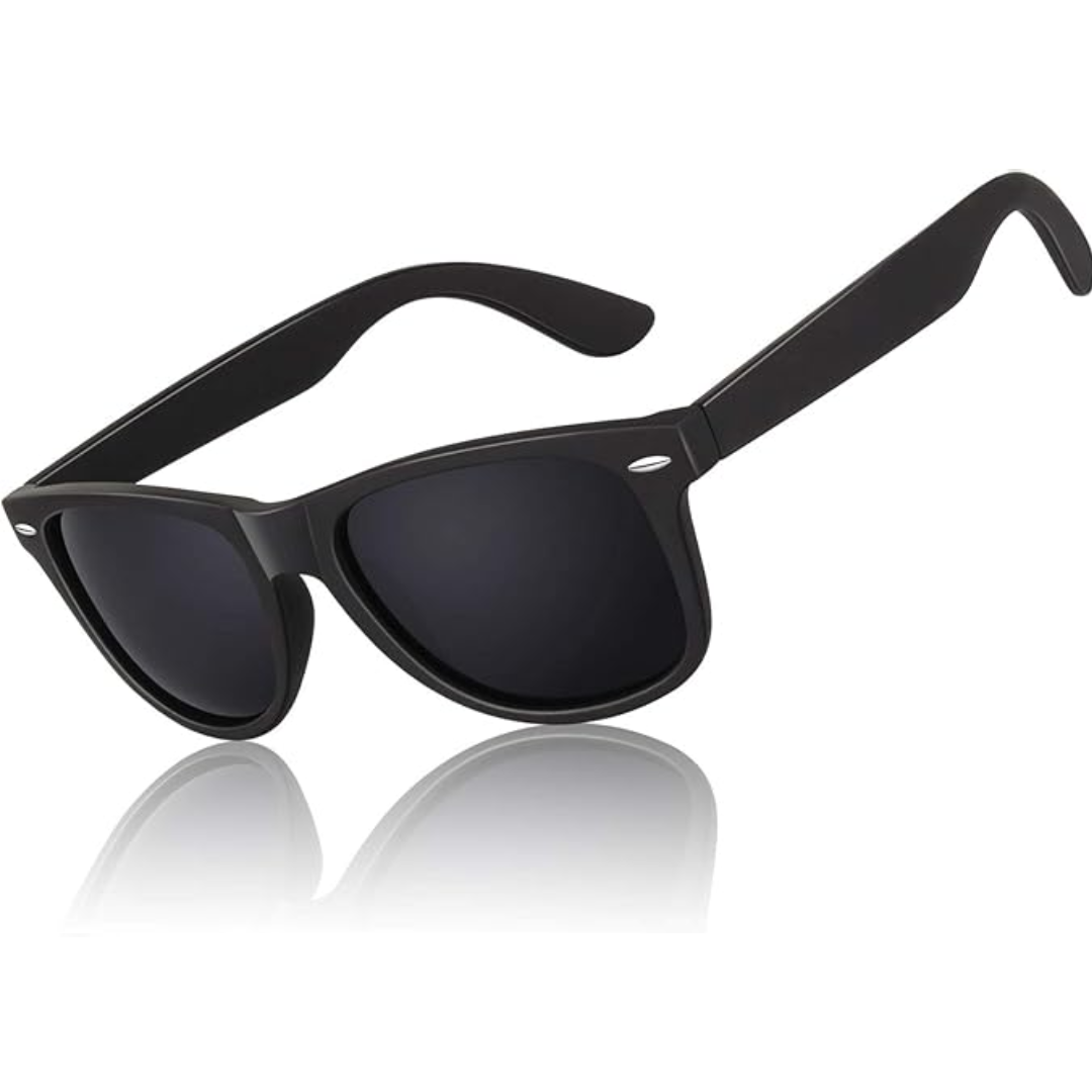 Classic 80's Retro Polarized Sunglasses - Jamie-Matte Black Frame _ Smoke-Colored Lens-Nora Luxe