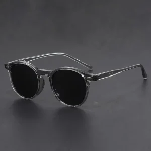 Lunettes Soleil Homme Ronde Écaille Rétro Légères