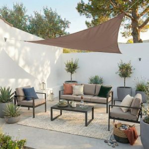Voile d'Ombrage Triangulaire Taupe – Terrasse Jardin-imperméable