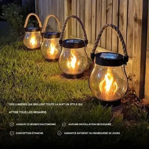 Lanterne Rétro Métal Portable Camping Décoration Extérieur