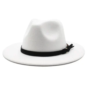 Chapeau Fedora Trilby Feutre Unisexe Large Bord Élégant Jazz