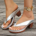 Tongs talon femme élégantes été PU confort plateforme sandales décontractées