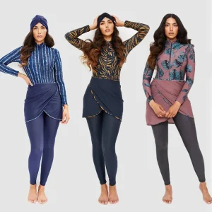 Maillot islamique femme couvrant ensemble burkini 3 pièces