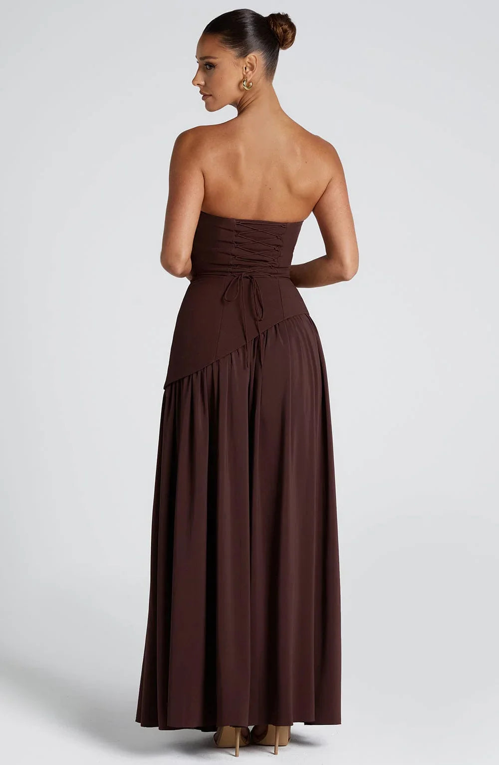 Robe bustier longue fendue style corset tendance femme – Image 9