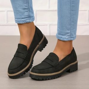 Mocassins Femme Confortables à Semelle Épaisse Quotidien