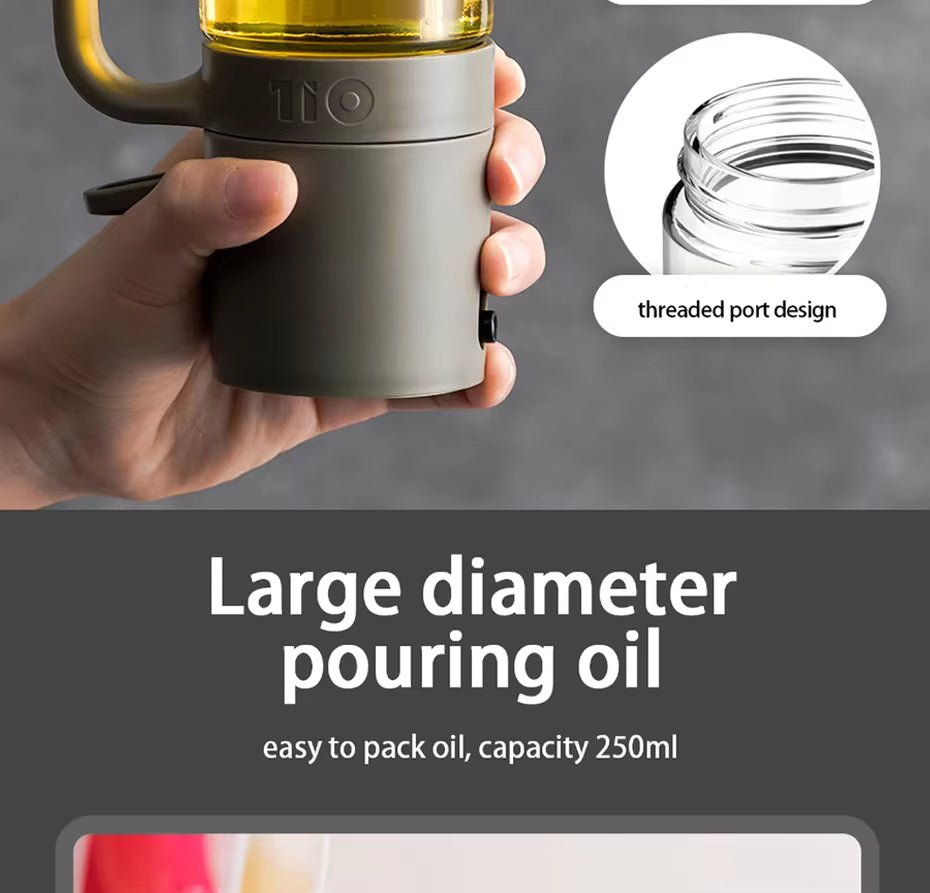Pulvérisateur Huile Verre Borosilicate 250ml pour Cuisine Saine – Image 7
