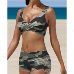 Maillot de Bain Femme Deux Pièces Ajustable Été