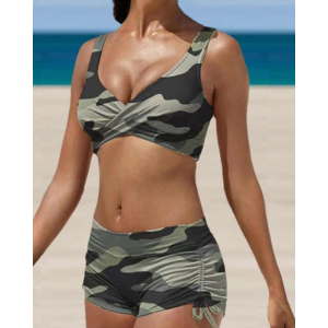 Maillot de Bain Femme Deux Pièces Ajustable Été