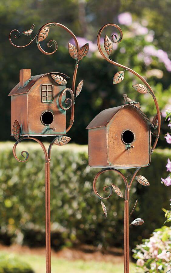 Ornement de Jardin Rustique – Nichoir Décoratif sur Piquet Métal – Image 7