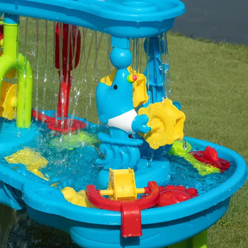 Table de jeu d'eau et de sable enfants multi-niveaux 15 accessoires – Image 5