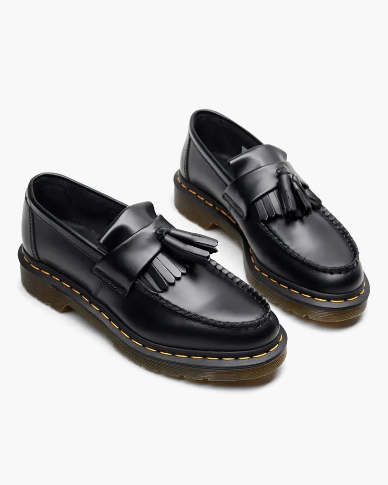 Chaussures plateforme femme noires, style mocassin à franges – Image 2