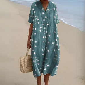 Robe longue femme fleurie – Style bohème fluide pour l'été