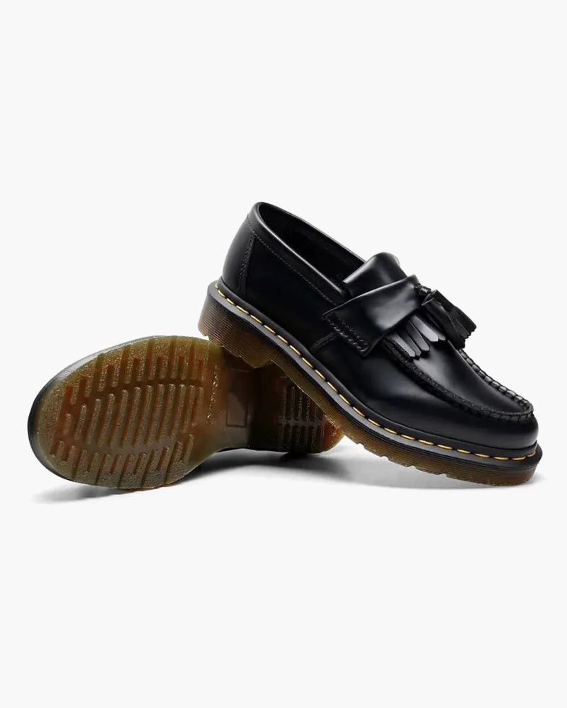 Chaussures plateforme femme noires, style mocassin à franges – Image 3