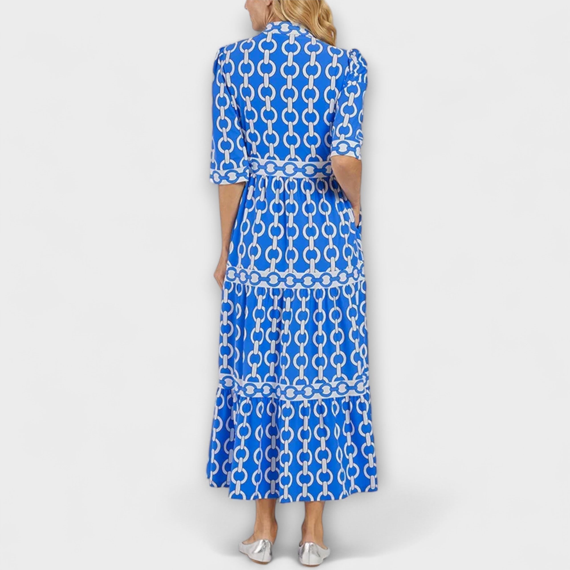 Robe Femme Mi-Longue Motif Chaîne Élégance Quotidienne – Image 7