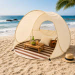 Abri de plage pop-up 3-4 personnes montage rapide