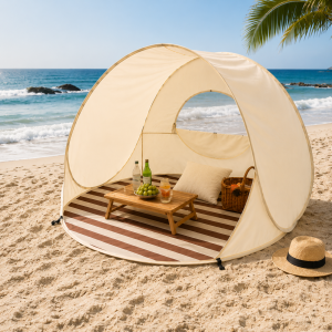 Abri de plage pop-up 3-4 personnes montage rapide