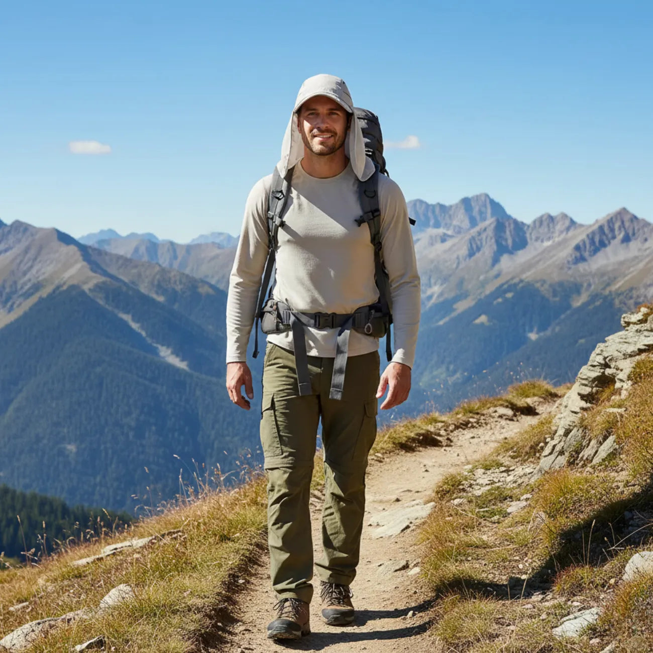 Chapeau Anti-UV Randonnée Pliable avec Protège-Nuque – Image 4