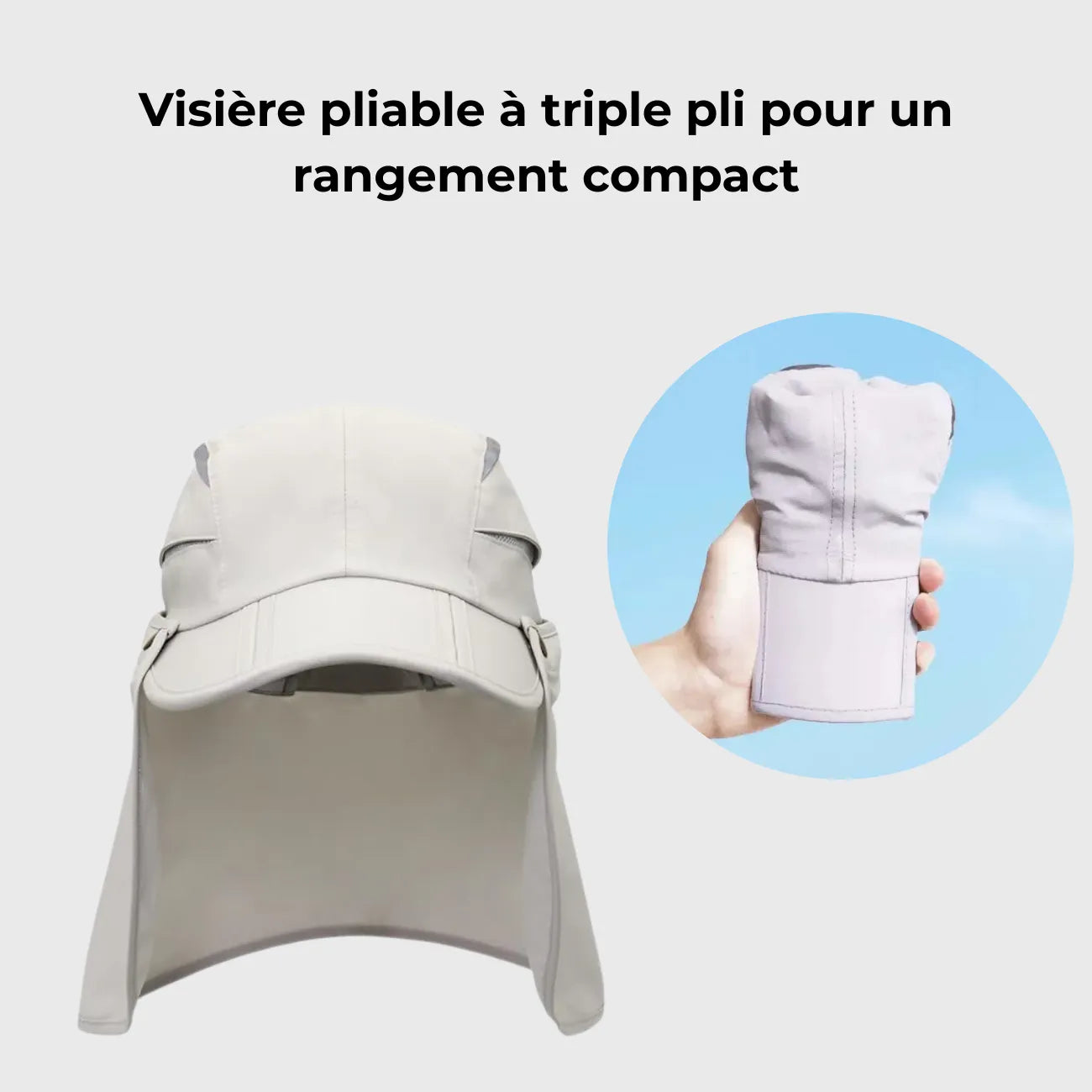 Chapeau Anti-UV Randonnée Pliable avec Protège-Nuque – Image 8