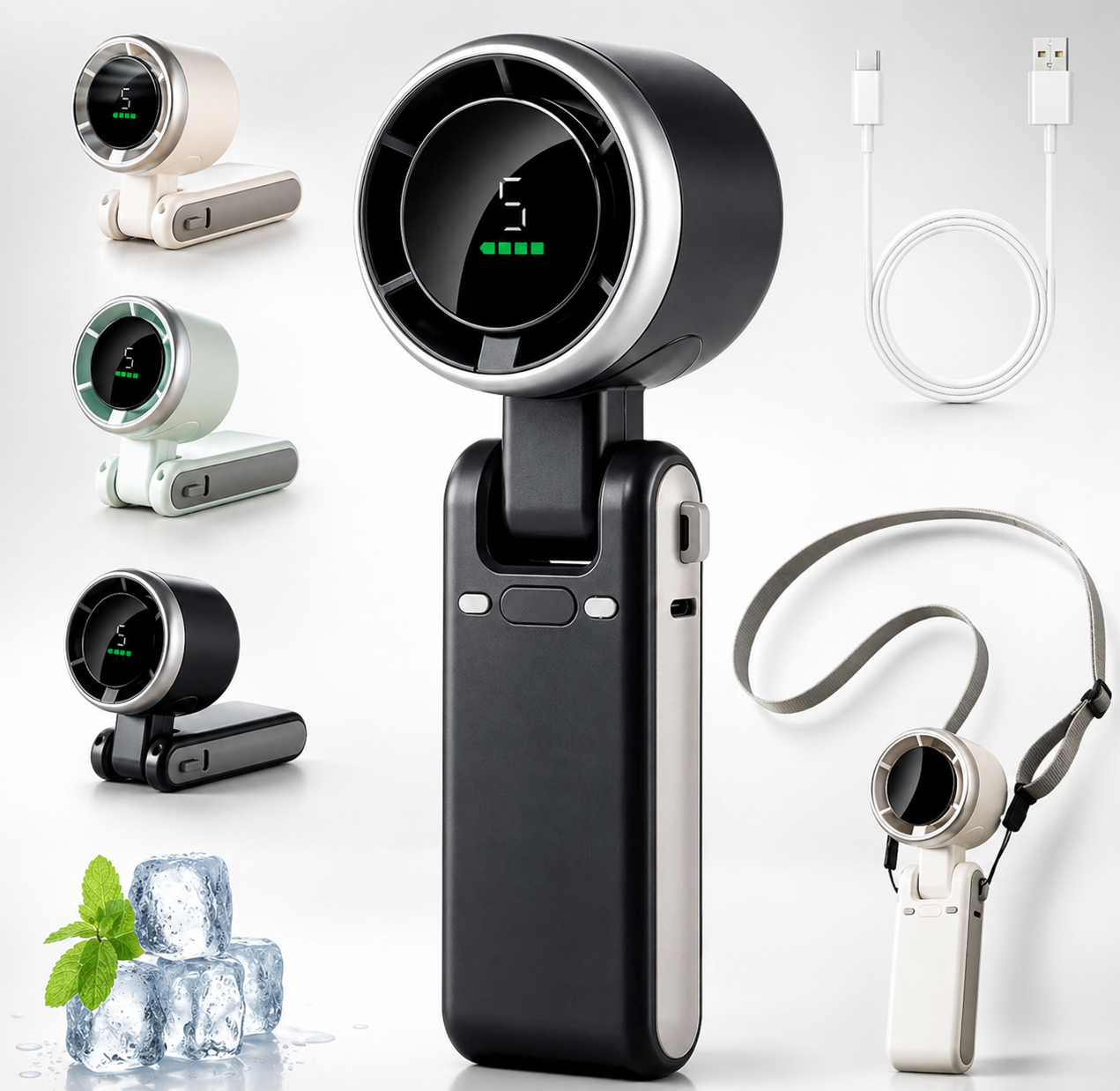 Ventilateur portable 3-en-1 silencieux USB-C – Image 4